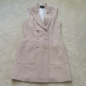 Judith & Charles Lightweight Blush and Ivory sleeveless blazer dress